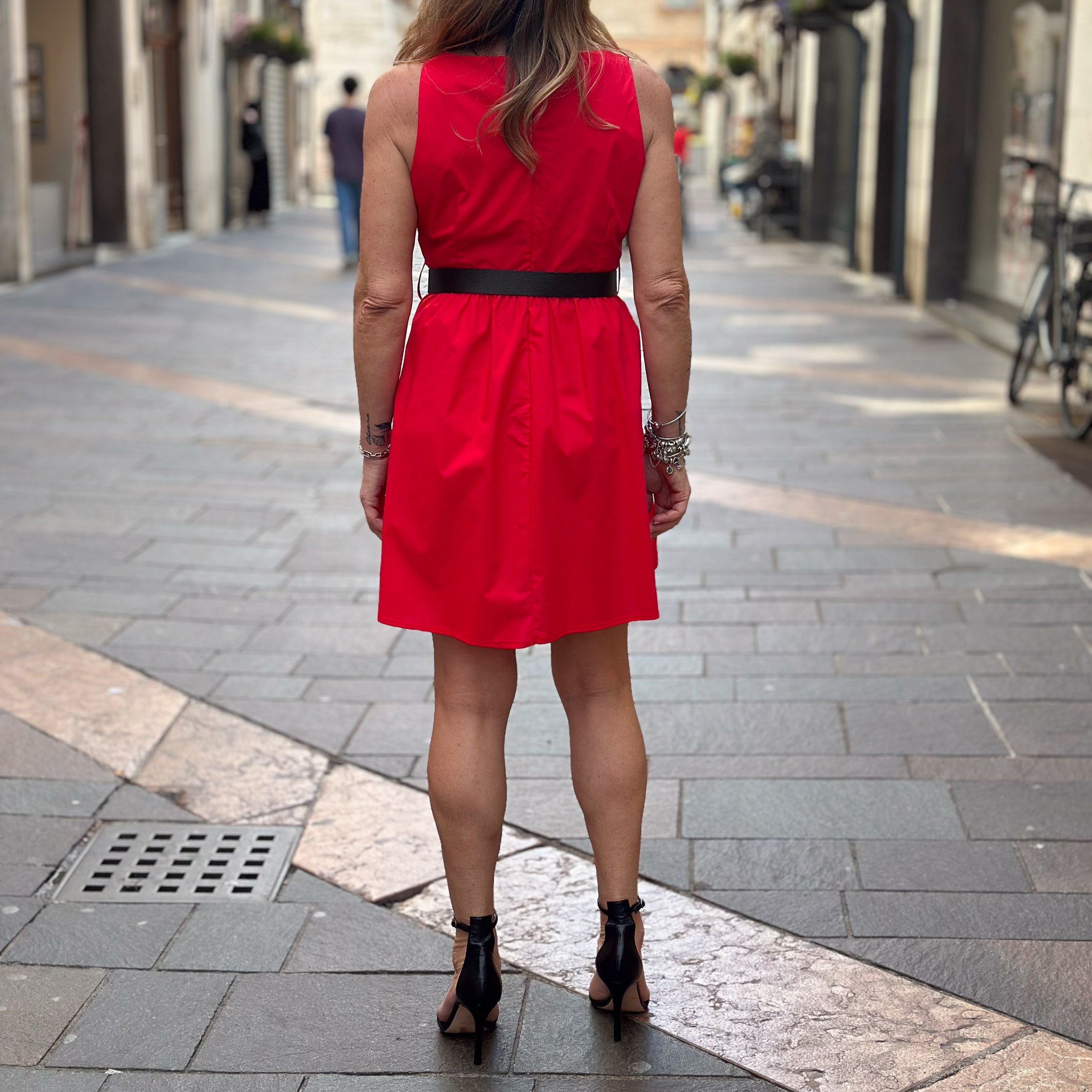 Abitino Susy Mix in cotone - Rosso, Blu e Bianco
