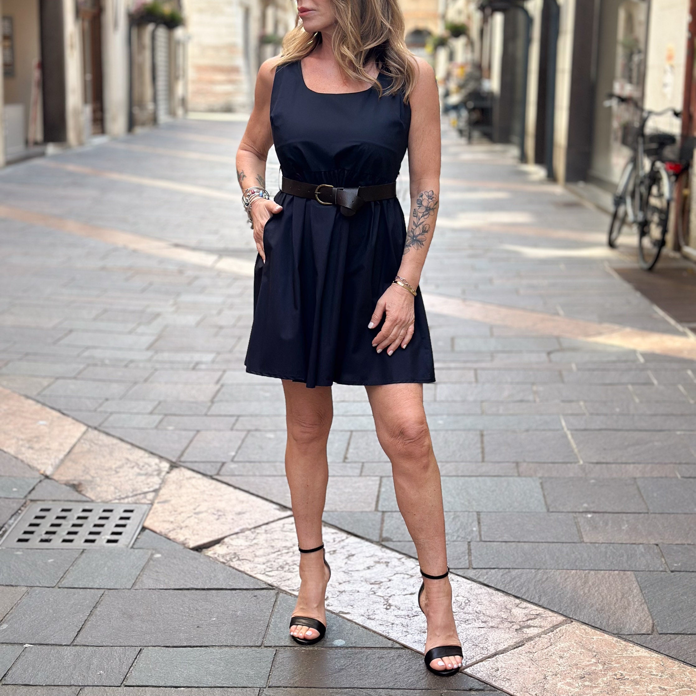 Abitino Susy Mix in cotone - Rosso, Blu e Bianco