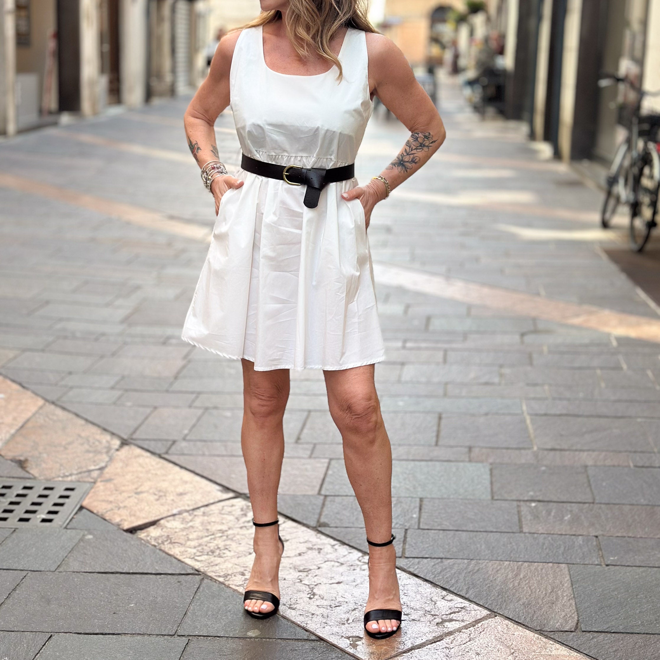 Abitino Susy Mix in cotone - Rosso, Blu e Bianco