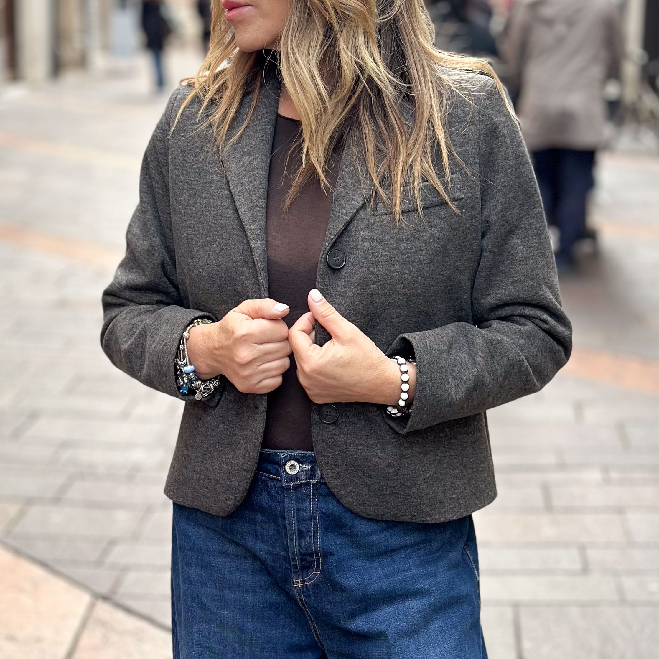 Blazer Susy Mix - Fango e Grigio