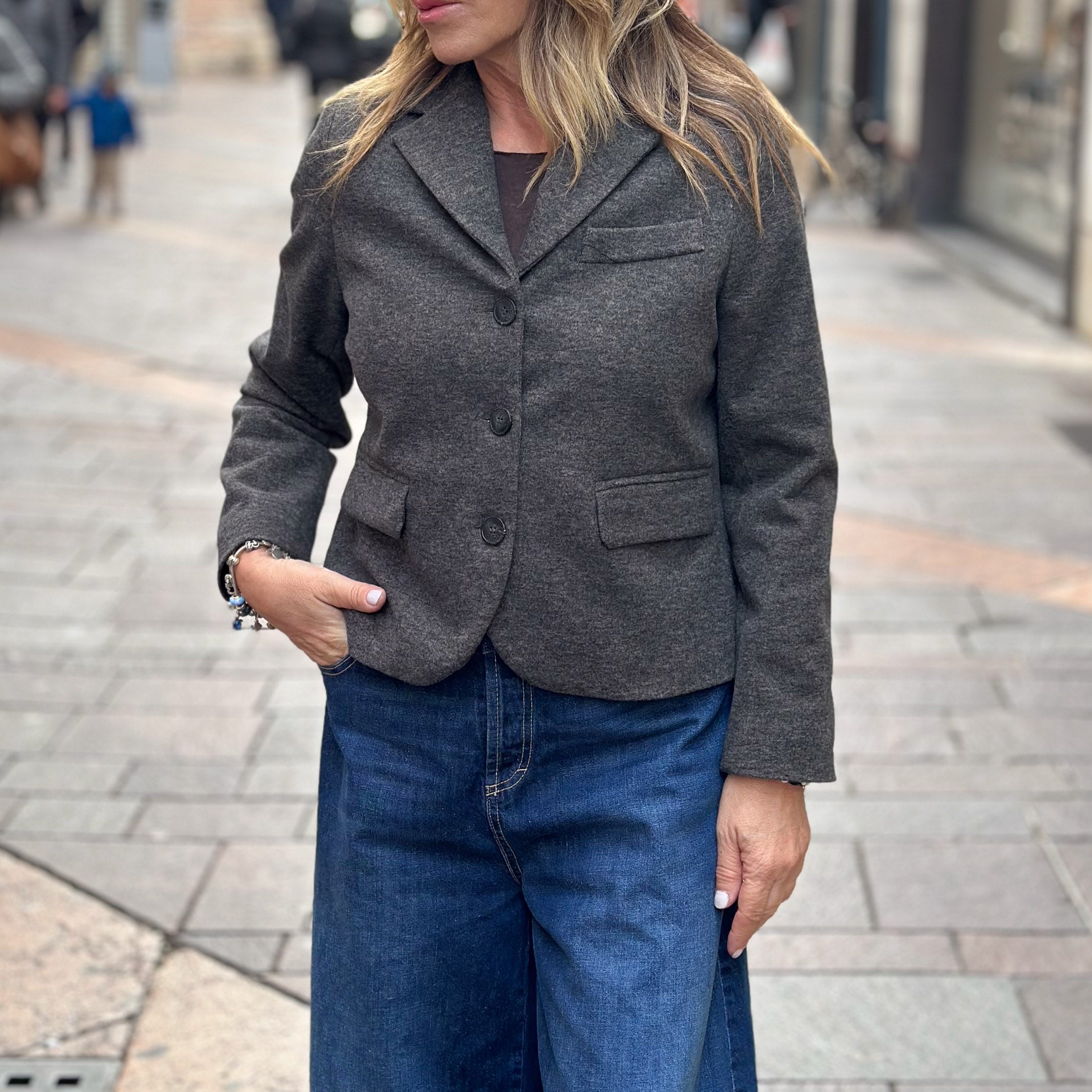 Blazer Susy Mix - Fango e Grigio