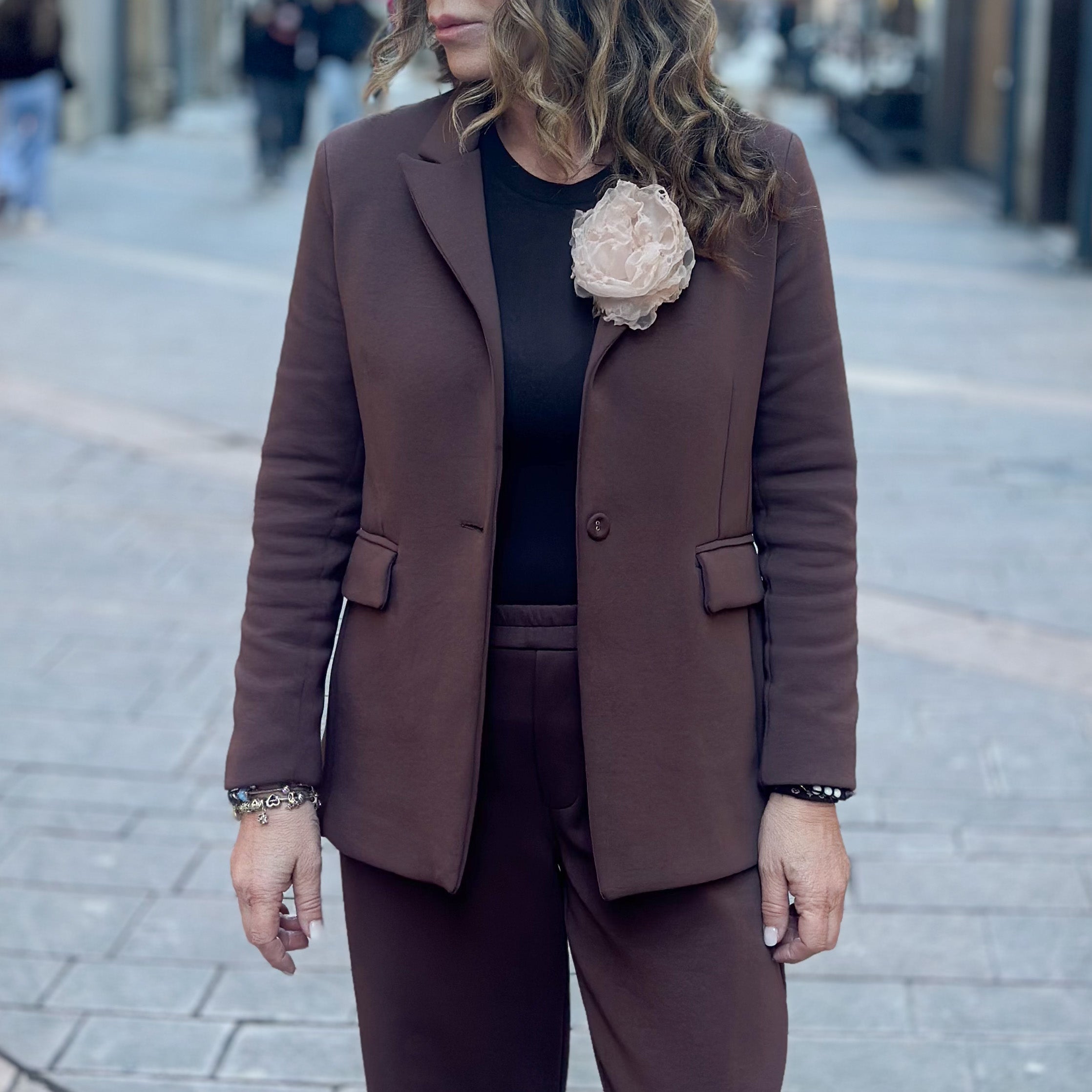 Blazer Philia Loft - Marrone e bianco