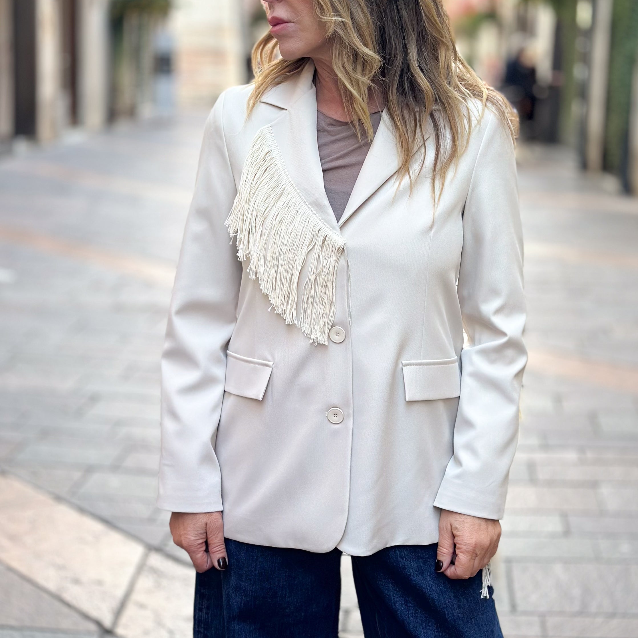 Blazer Susy Mix con frange