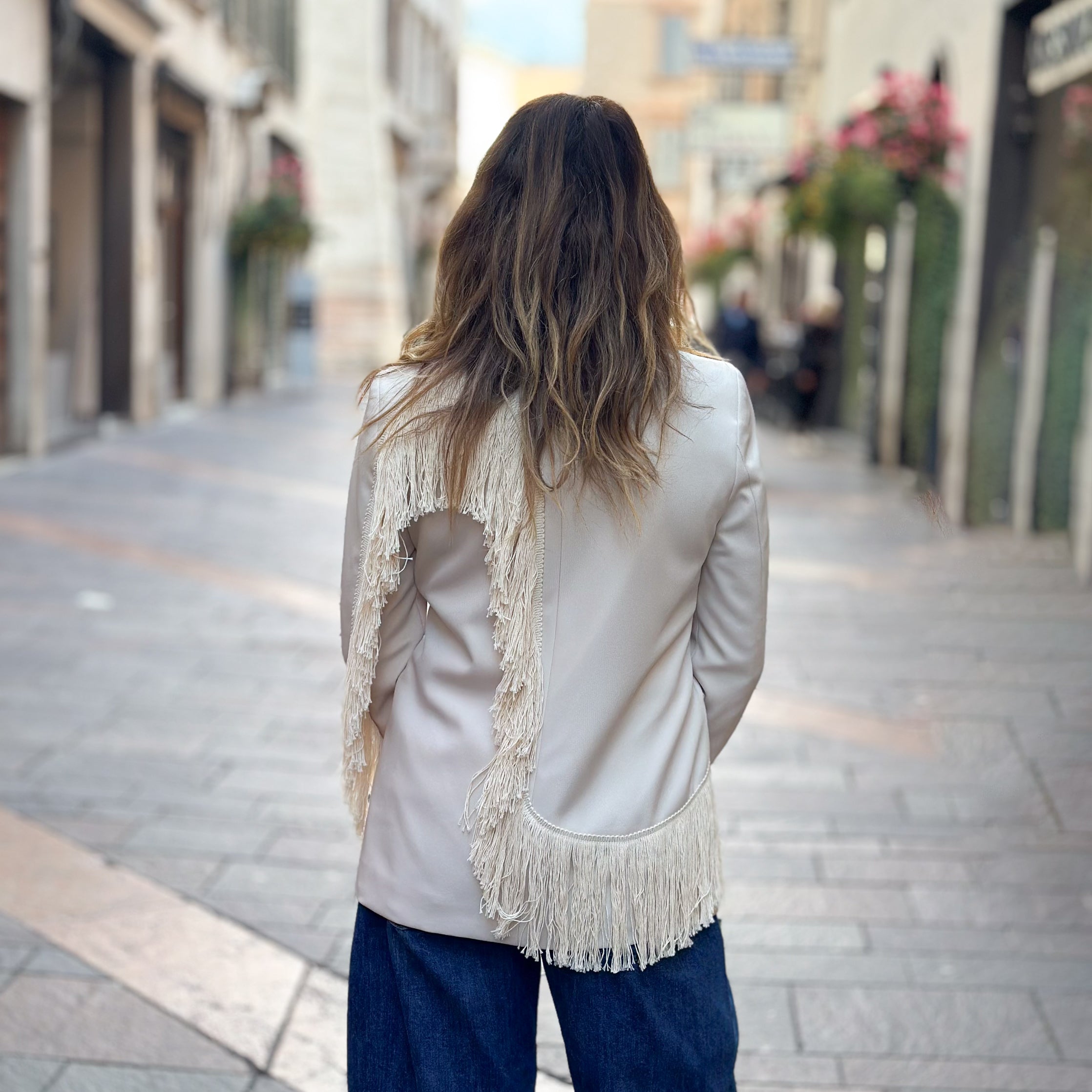 Blazer Susy Mix con frange