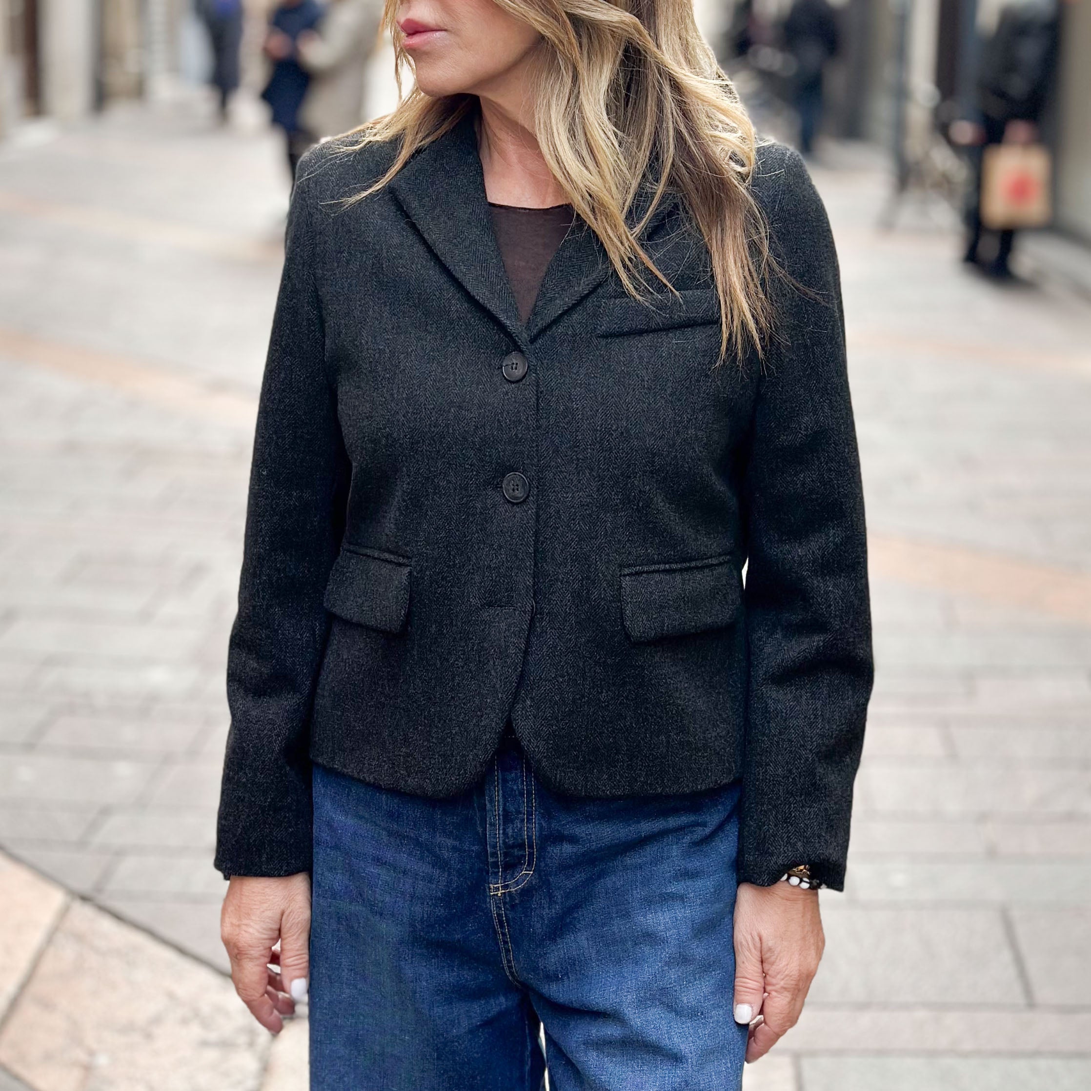 Blazer Susy Mix - Fango e Grigio