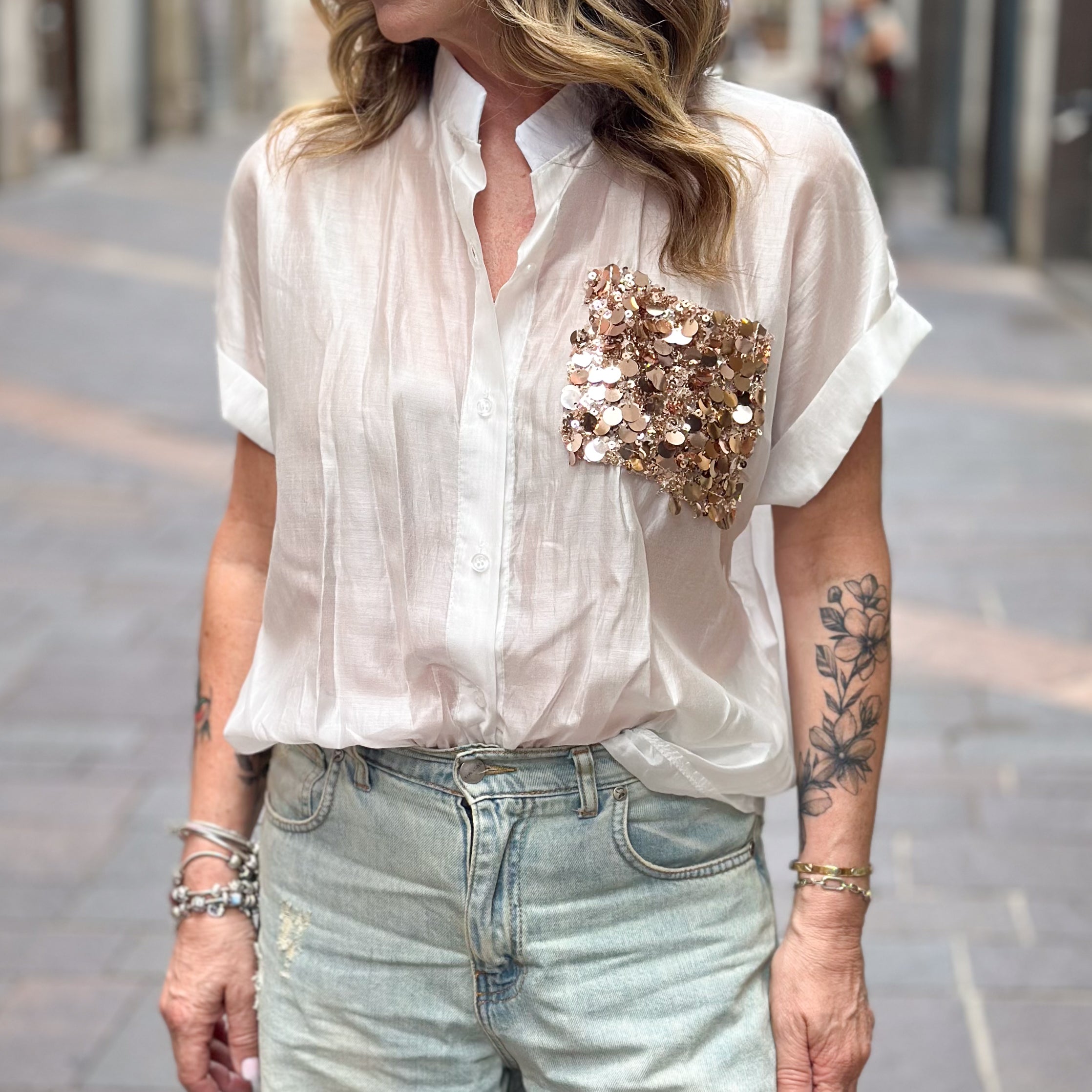 Camicia in tencel - taschina preziosa
