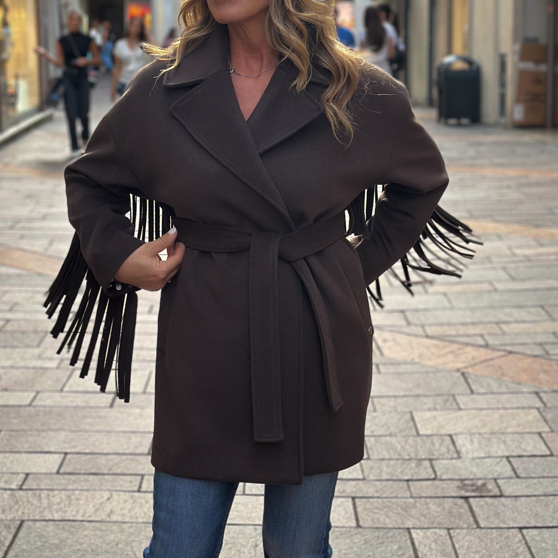 Cappotto Please con frange