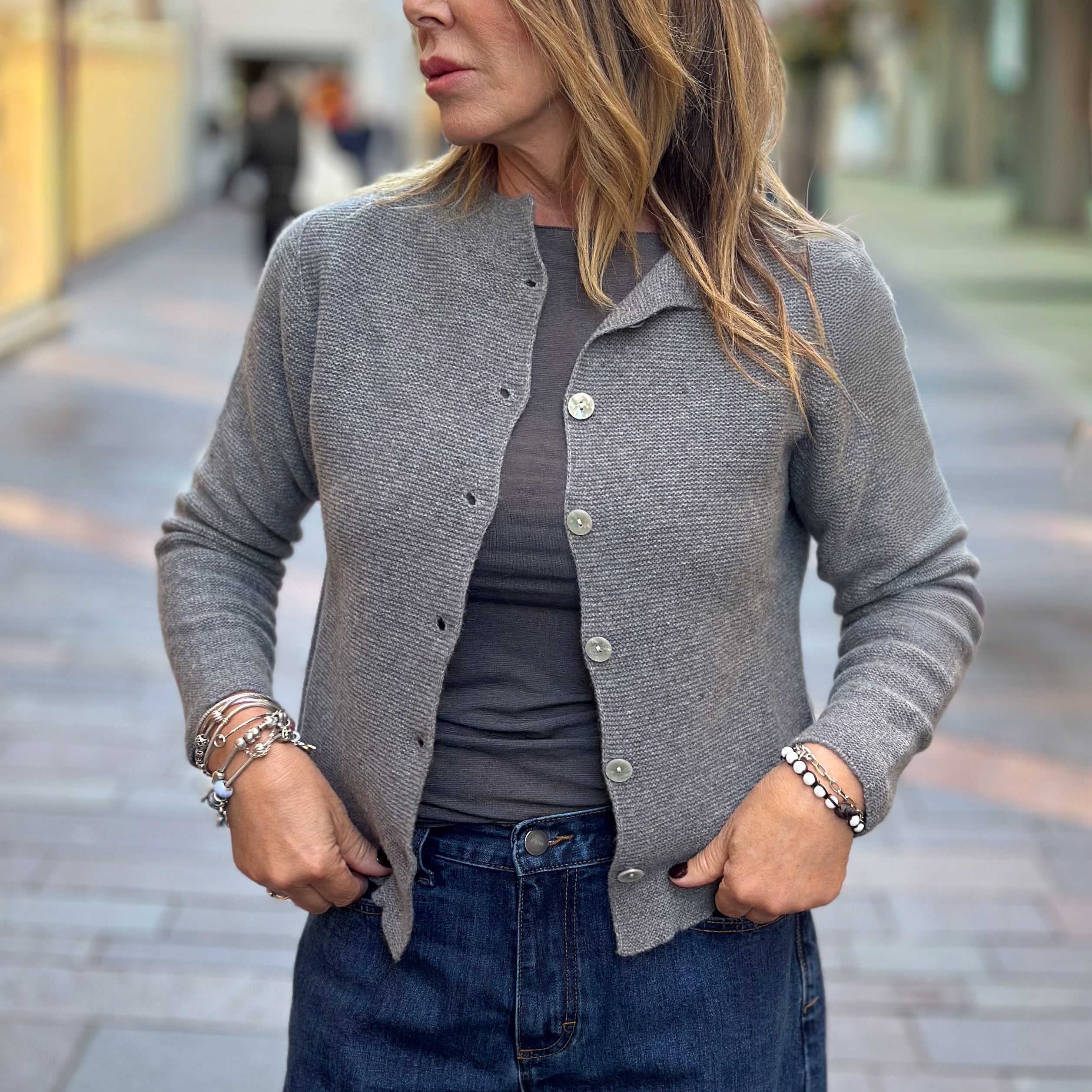 Cardigan in misto lana