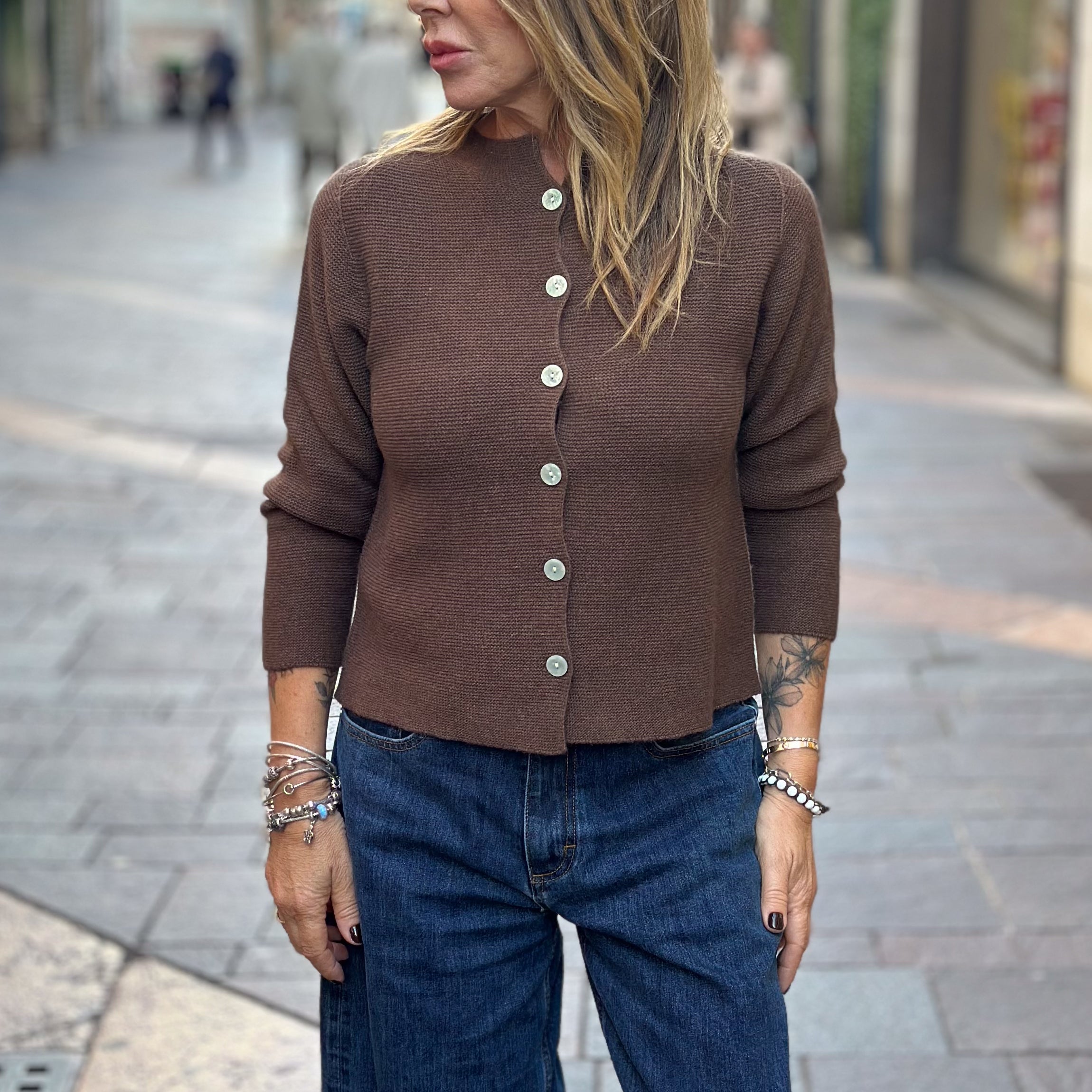 Cardigan in misto lana