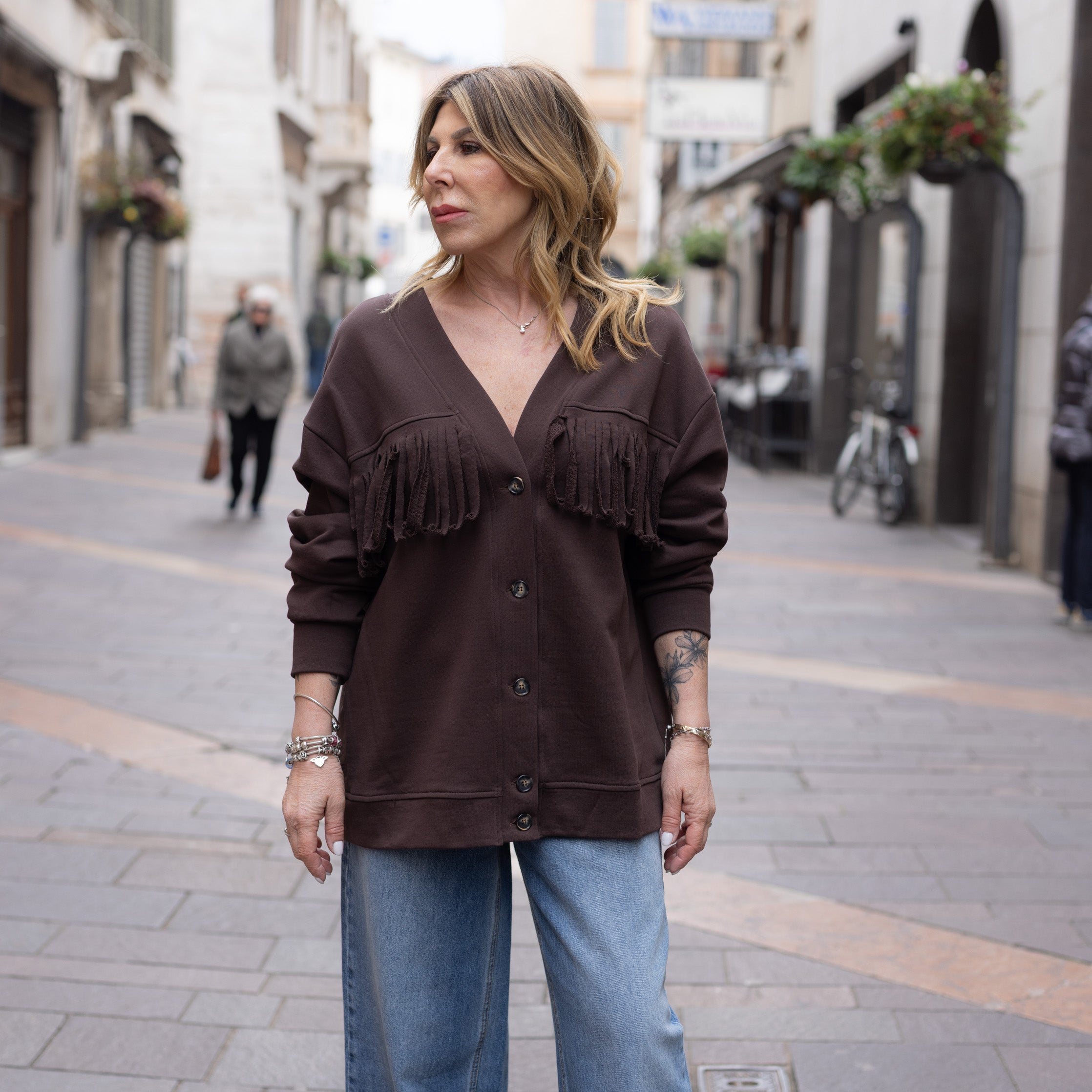 Felpa Country Marrone