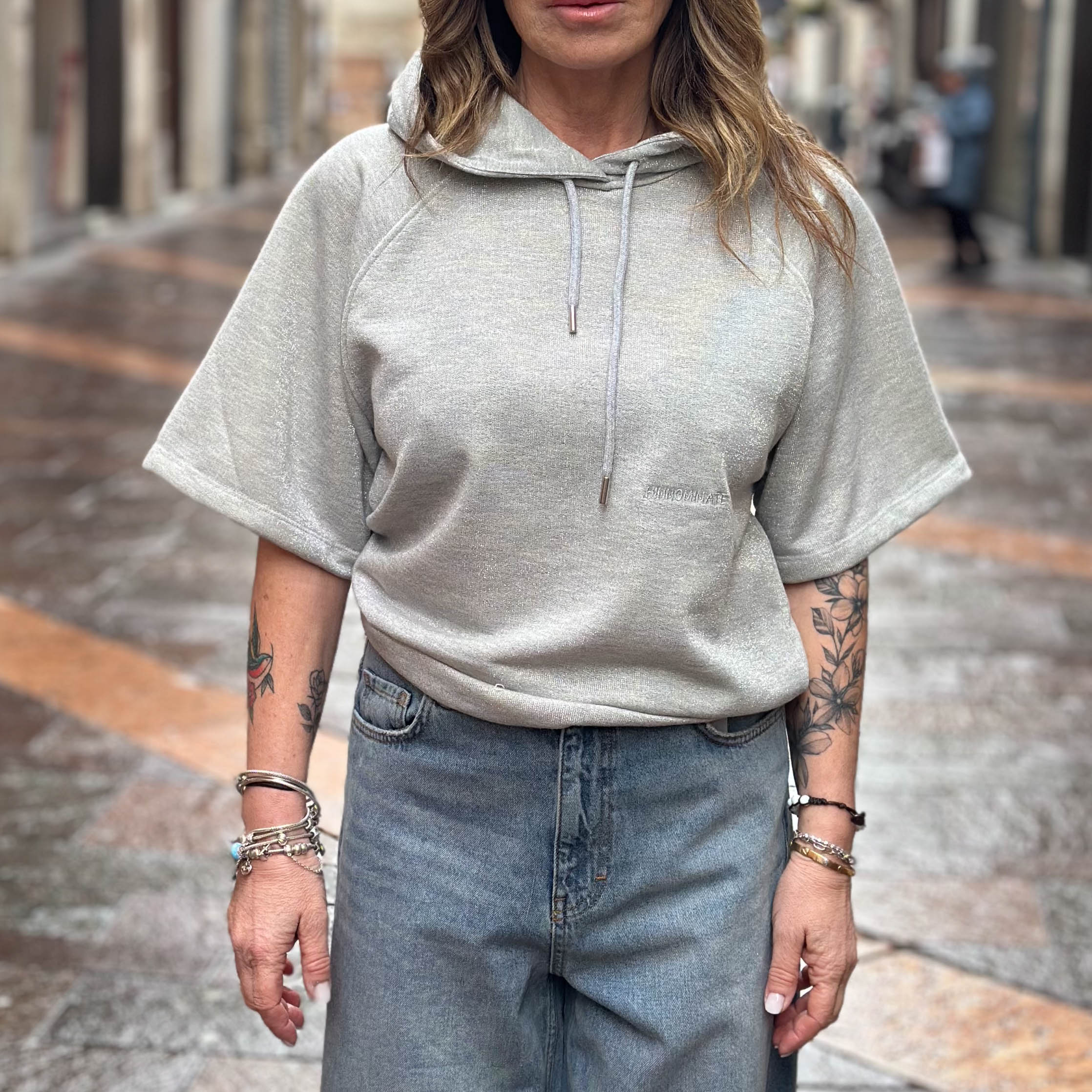 Felpa Corta in Lurex - Hinnominate