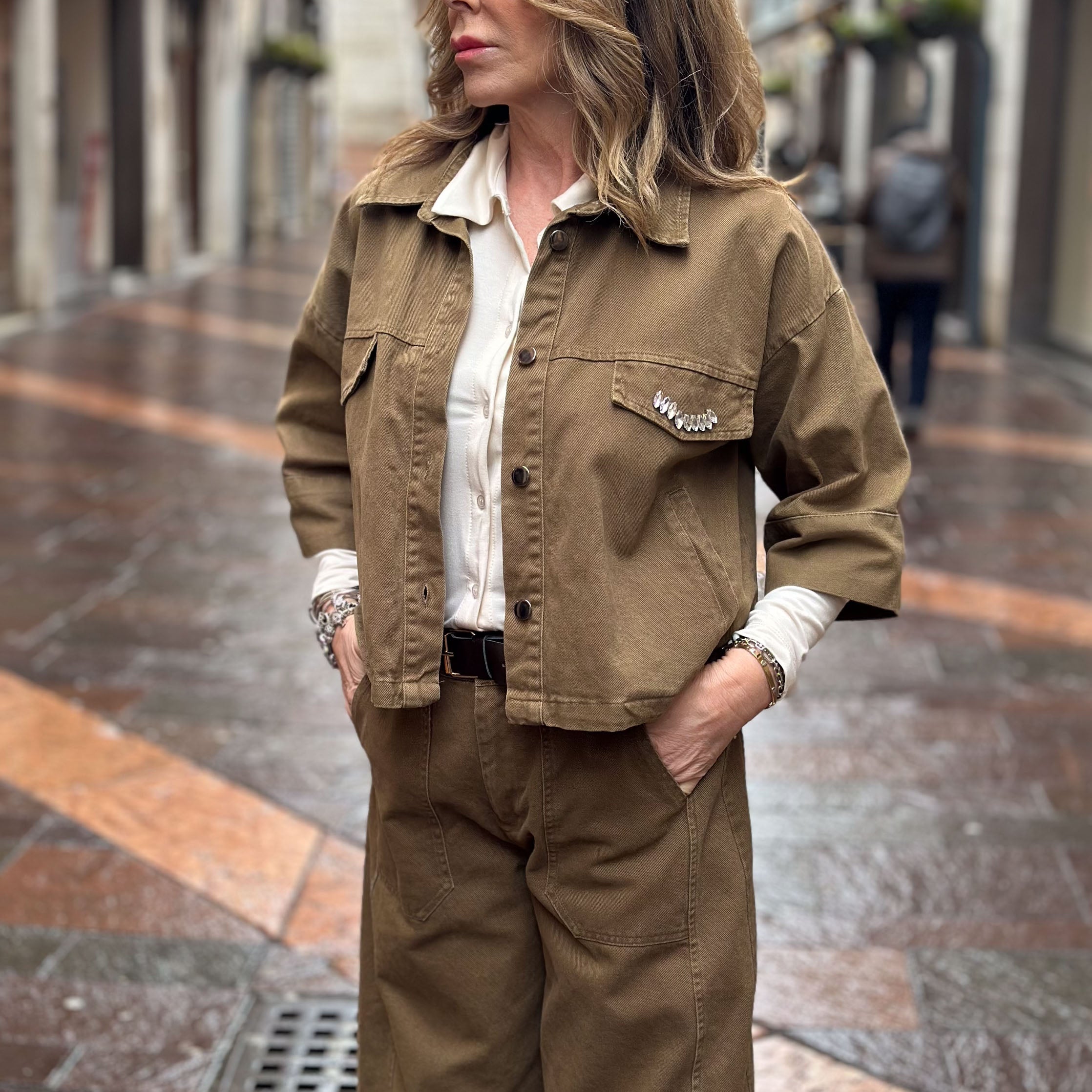 Giacca in jeans Susy Mix - color fango
