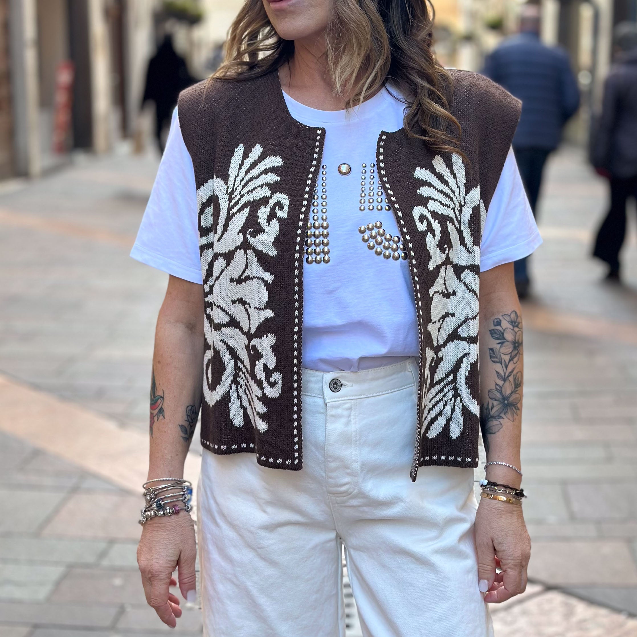 Gilet con ricamo - Two Way