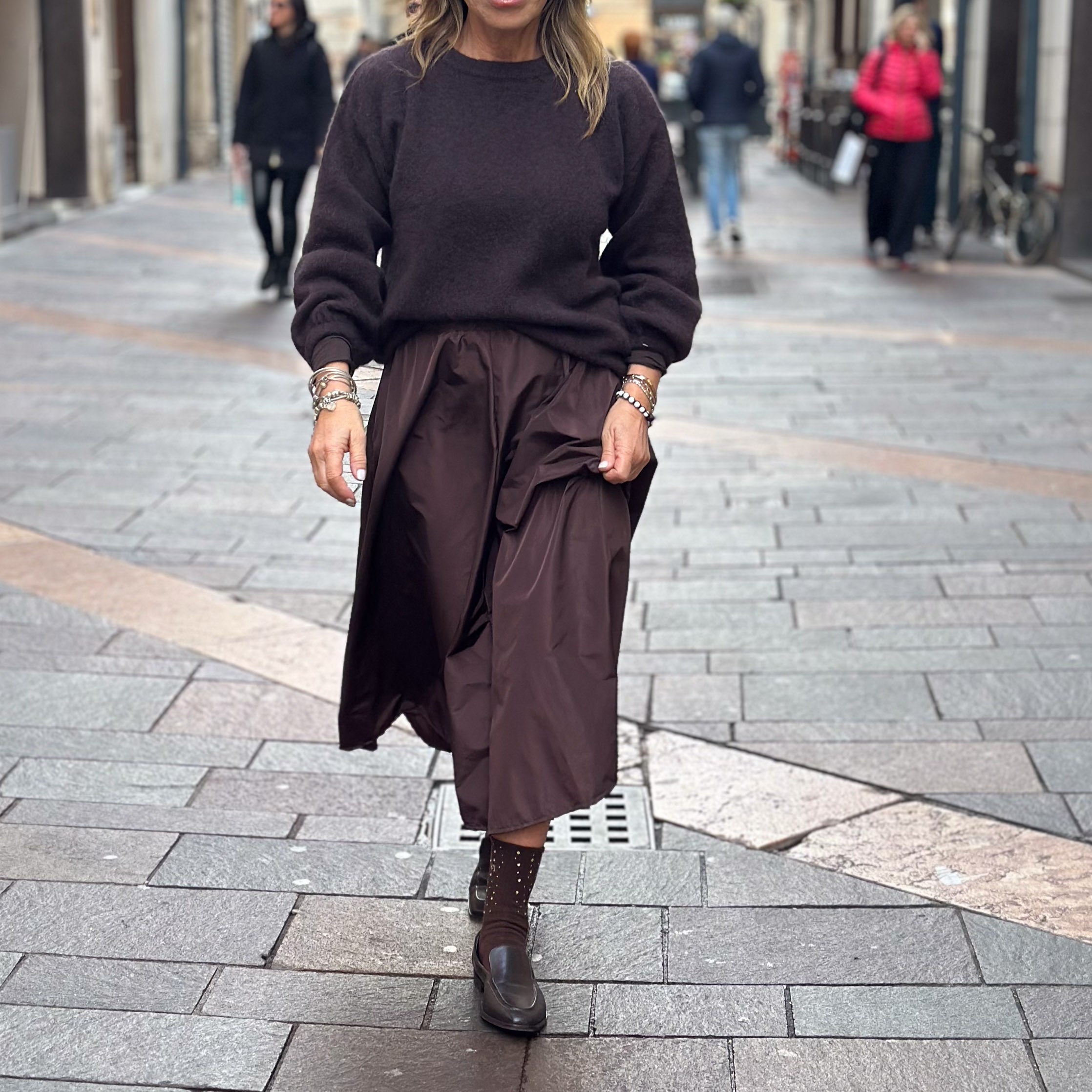 Gonna Taffeta - Nera e marrone