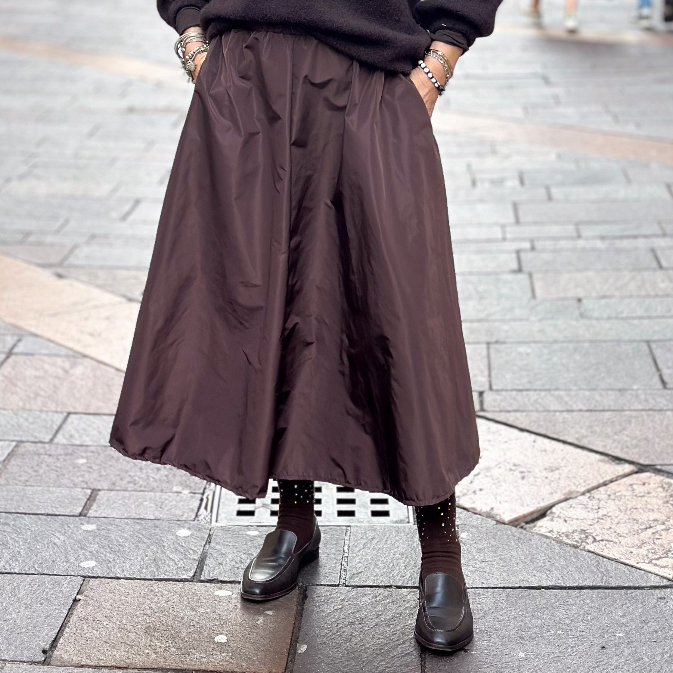 Gonna Taffeta - Nera e marrone