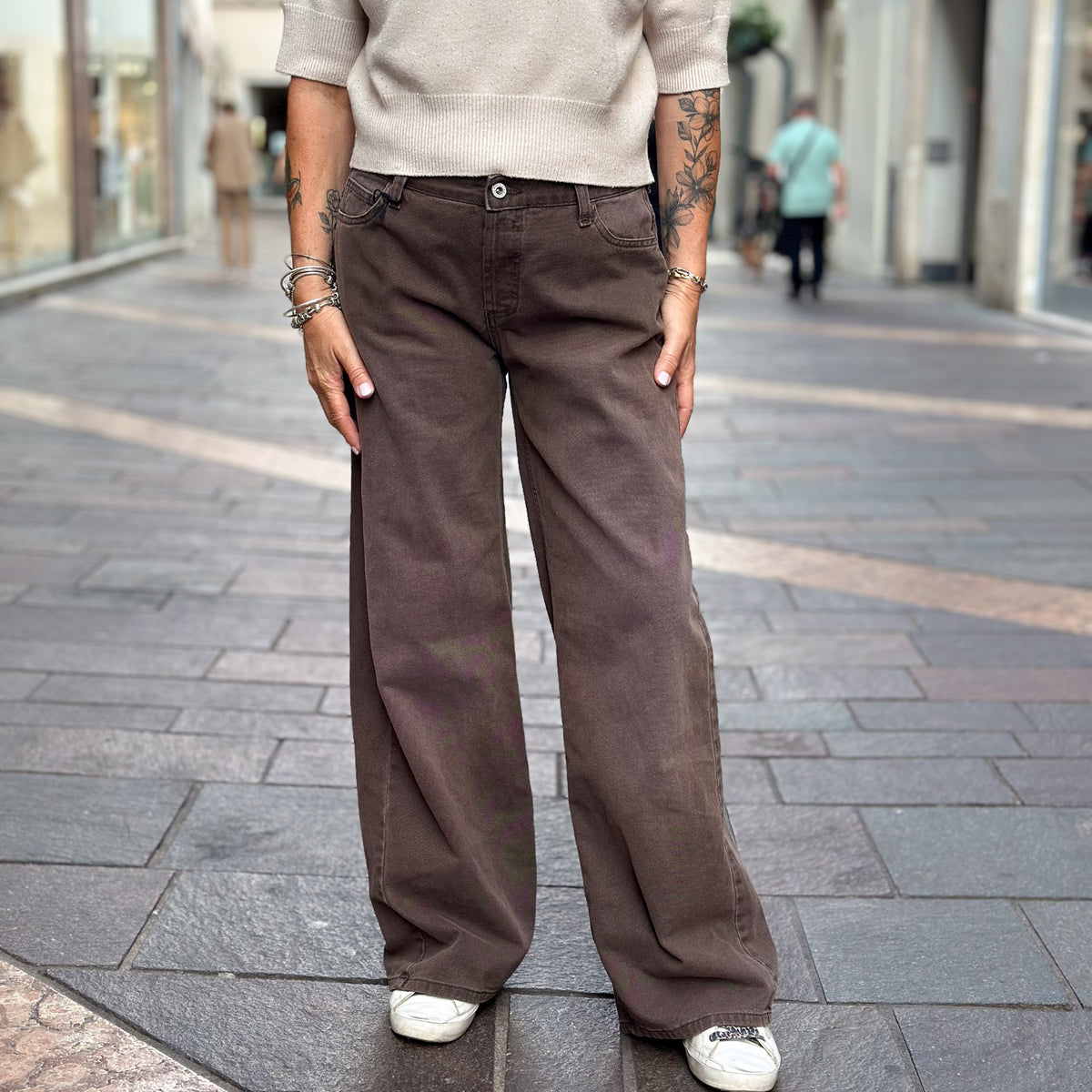 Jeans Please Wide leg - moro
