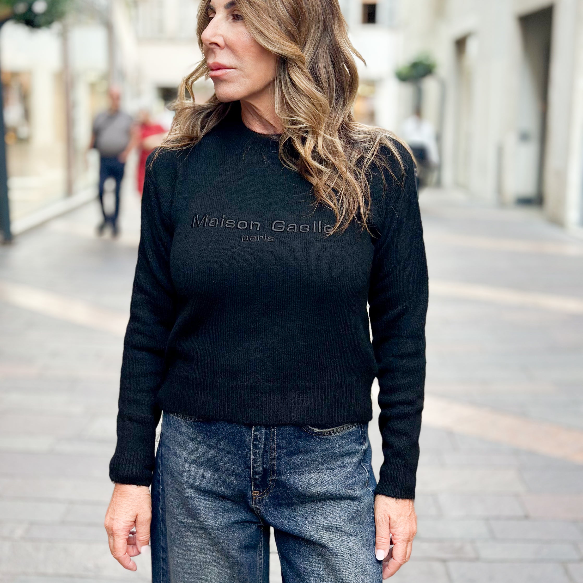 Maglia Maison Gaëlle Paris misto lana, nera e grigia