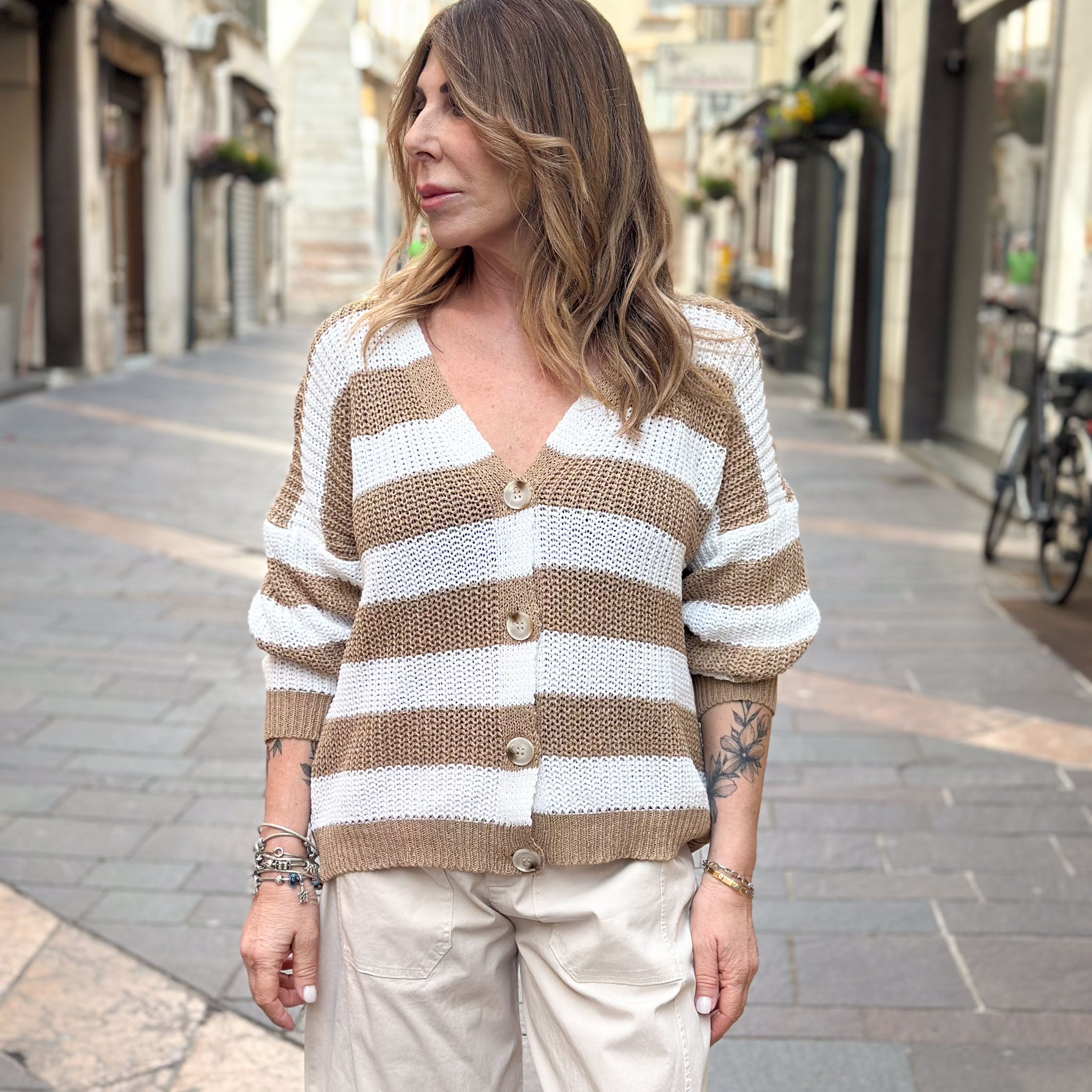 Maglia a righe in cotone - Susy Mix