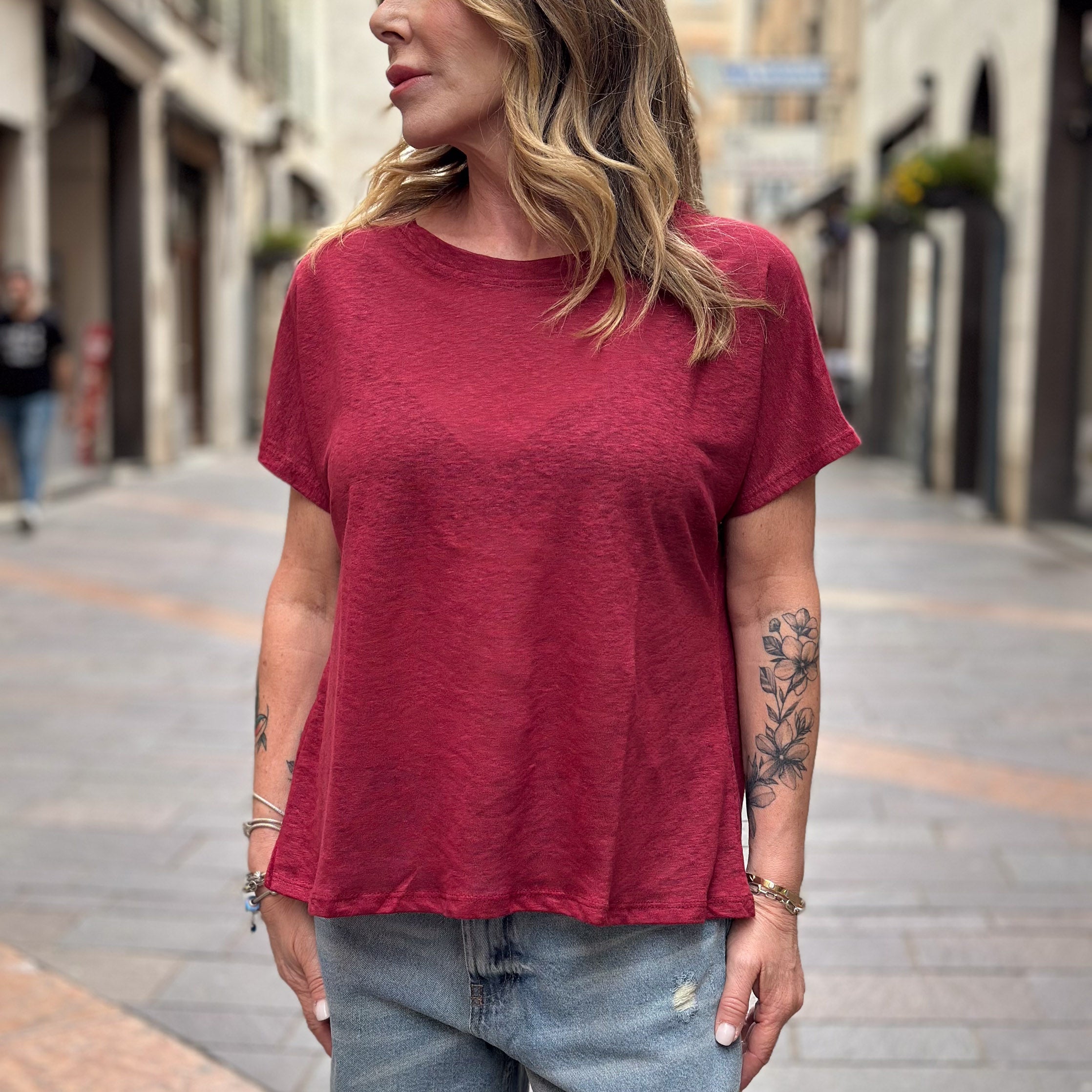 Maglietta in lino - vestibilità over