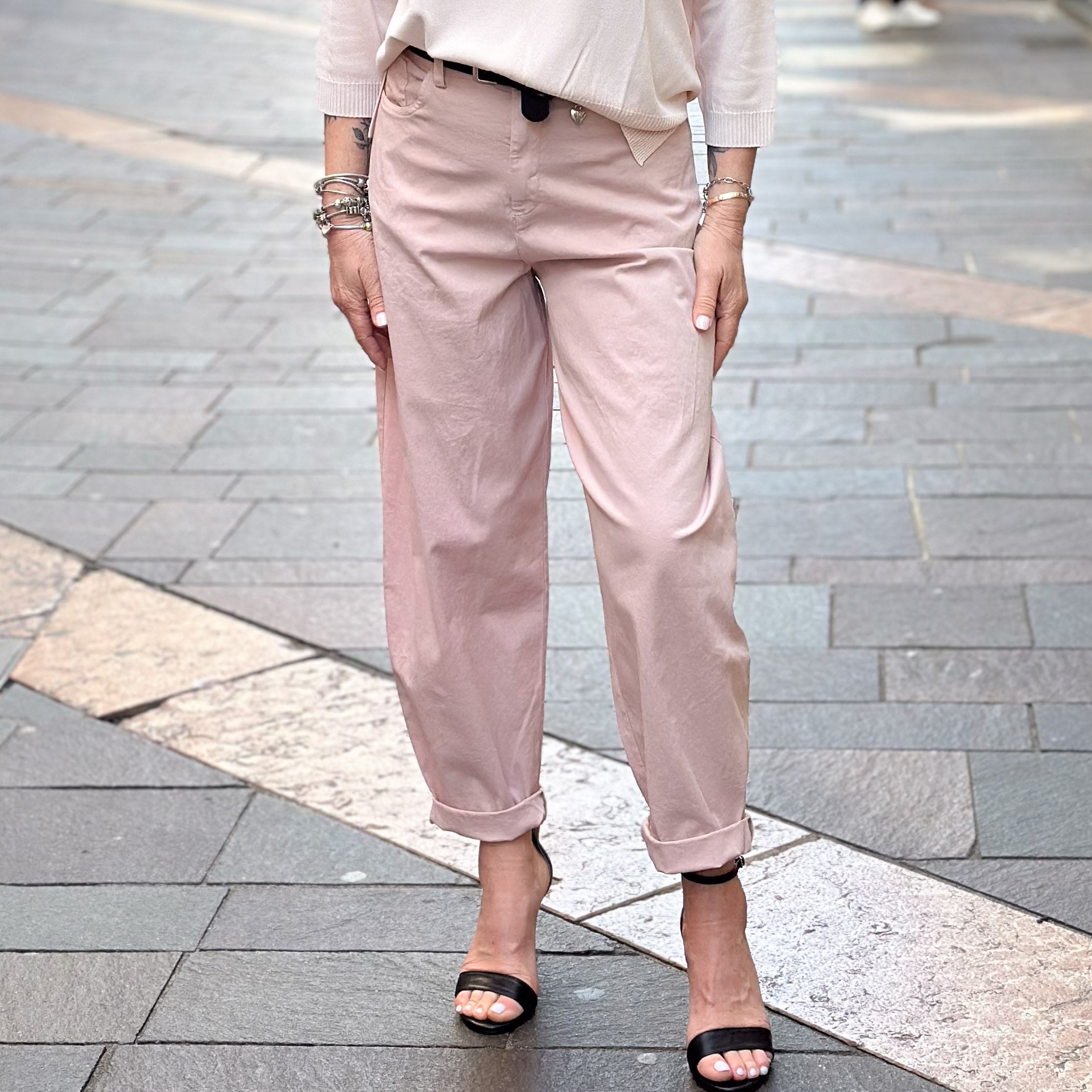 Pantalone Cuoricino - Susy Mix - Rosa, Sabbia e Bianco