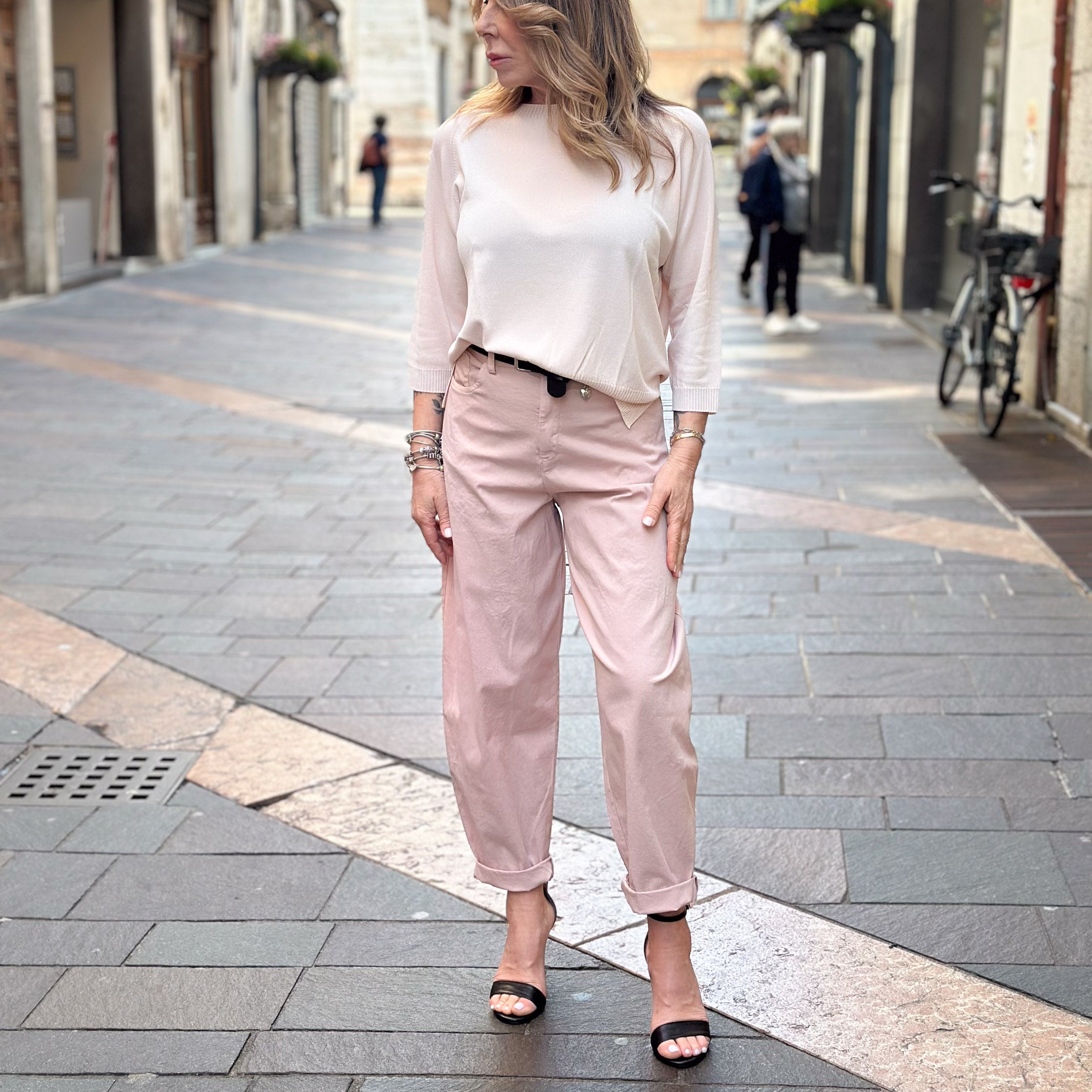 Pantalone Cuoricino - Susy Mix - Rosa, Sabbia e Bianco