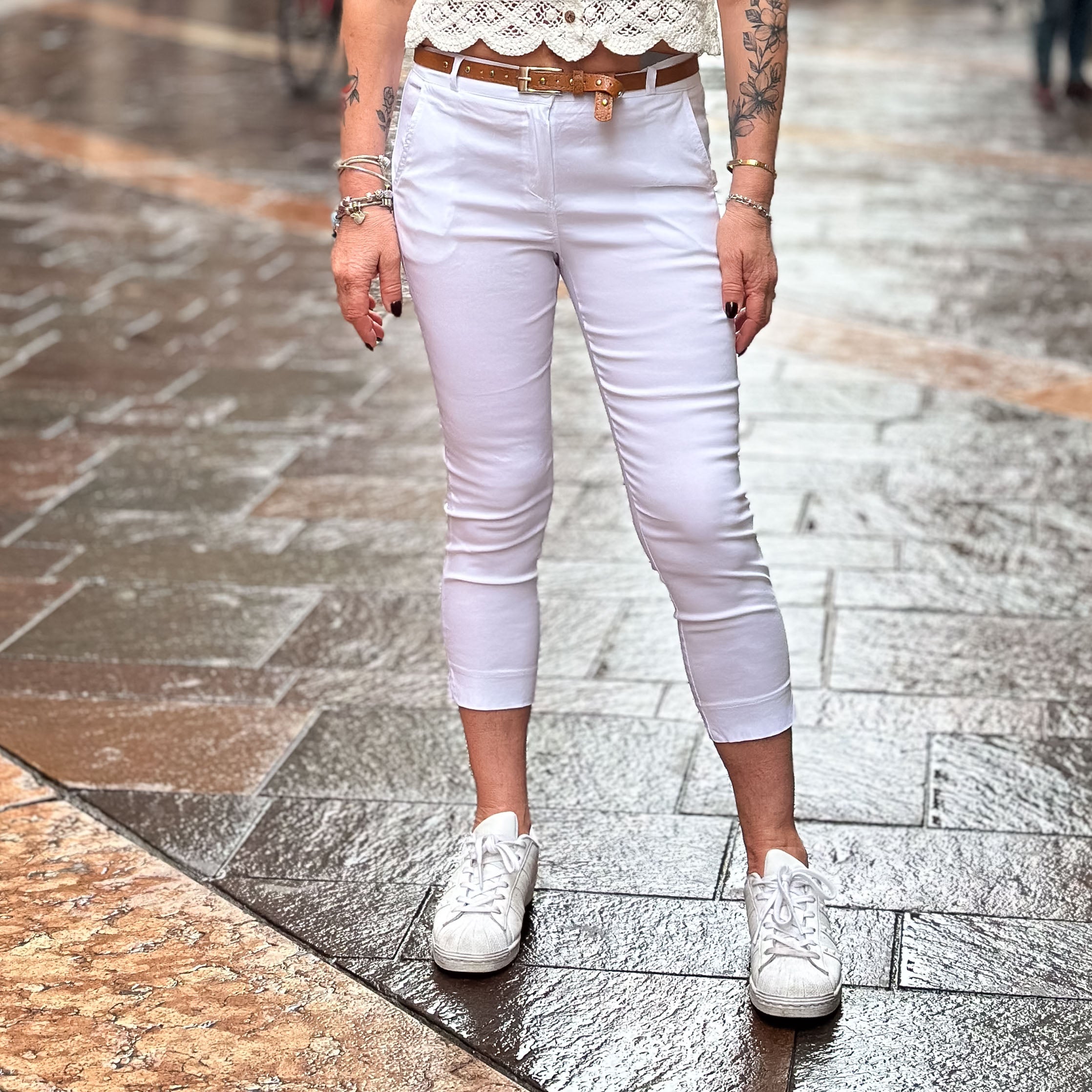 Pantaloni Slim - Bianco Gesso