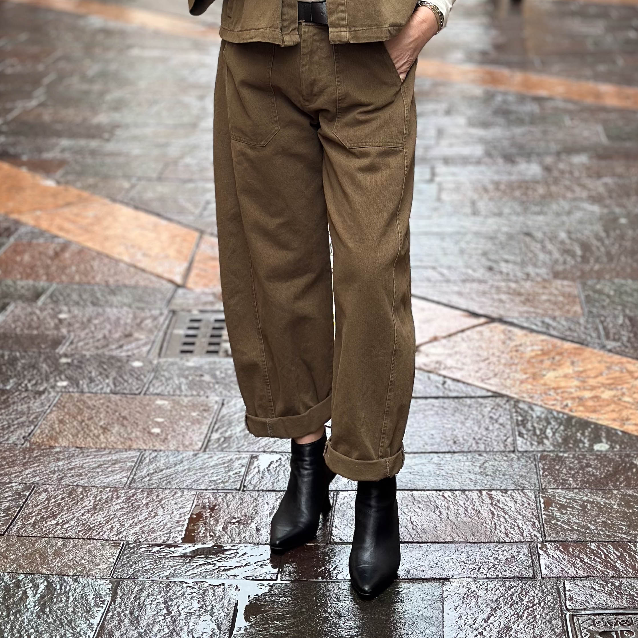 Pantaloni in Jeans Susy Mix color fango