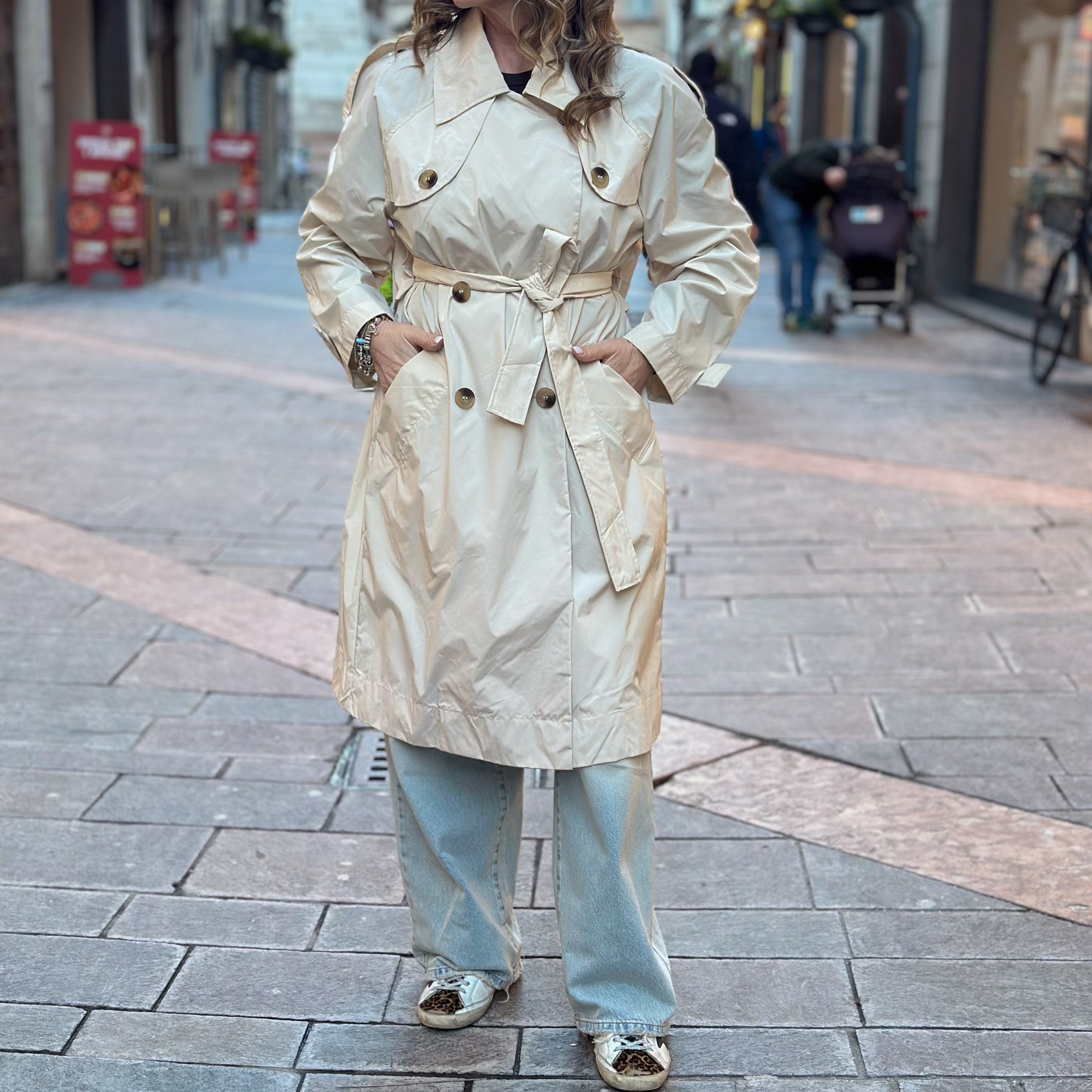 Trench lungo - Please - Blu e Sabbia