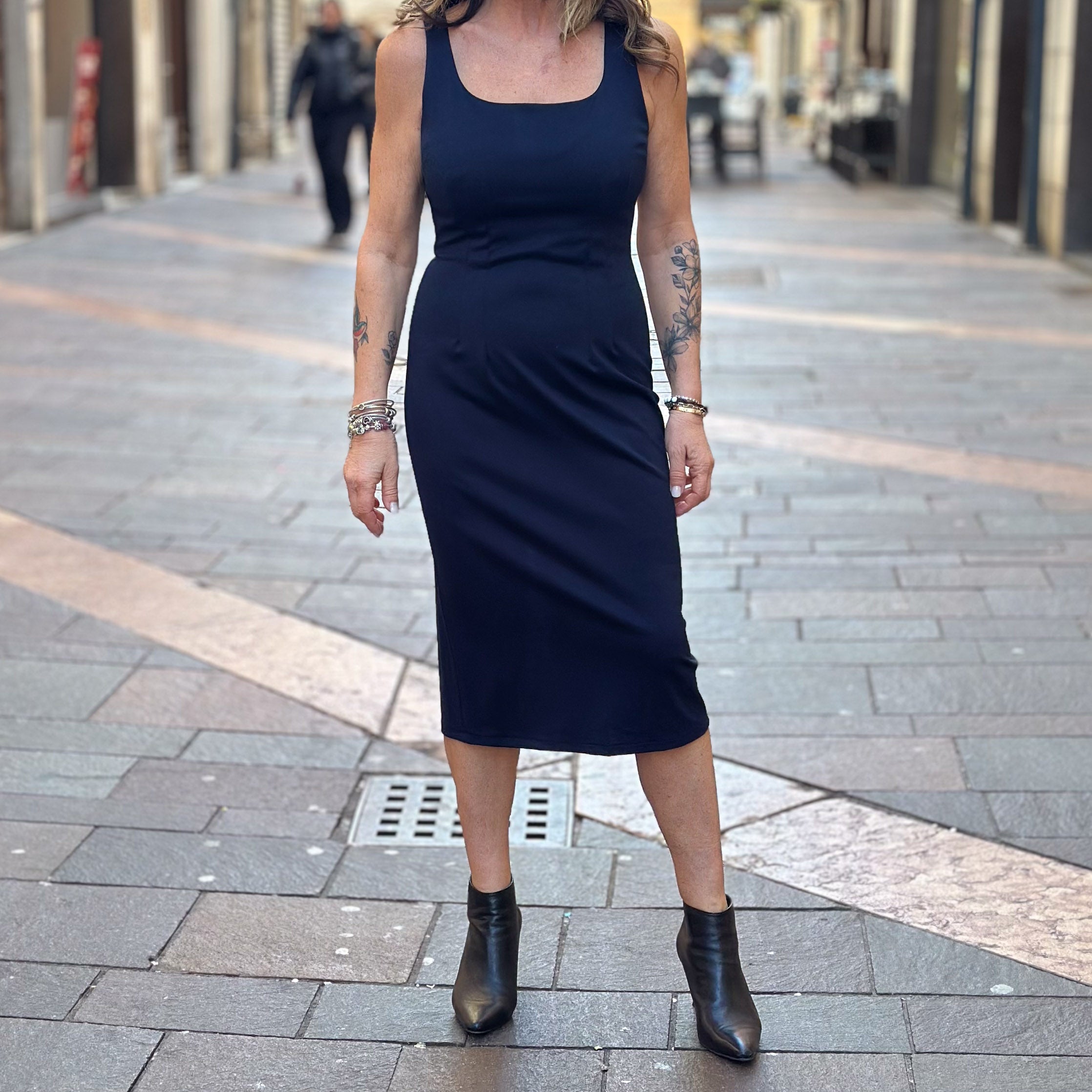Tubino Susy Mix in punto Milano - Marrone e blu