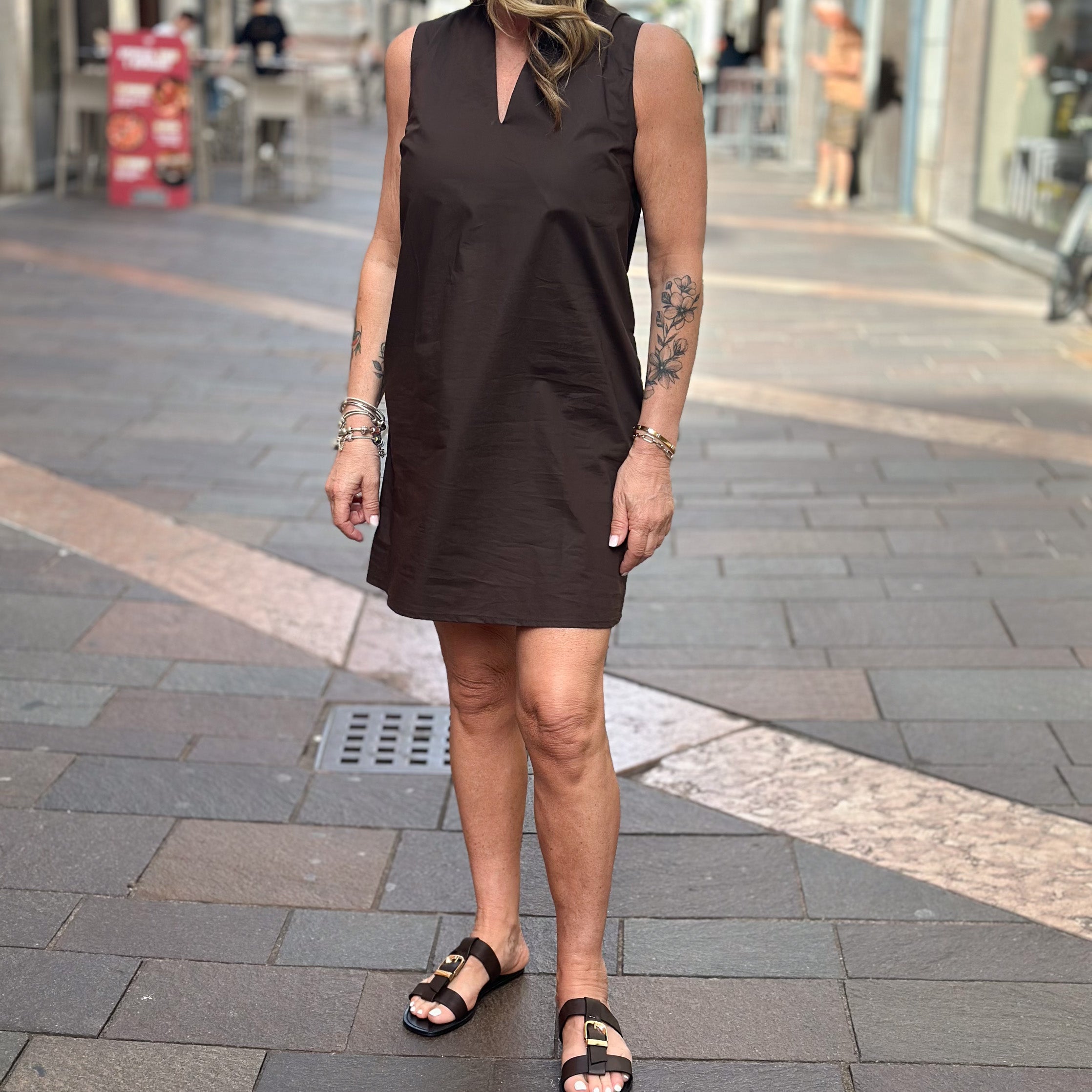 Abitino Susy Mix 100% cotone - bianco e marrone