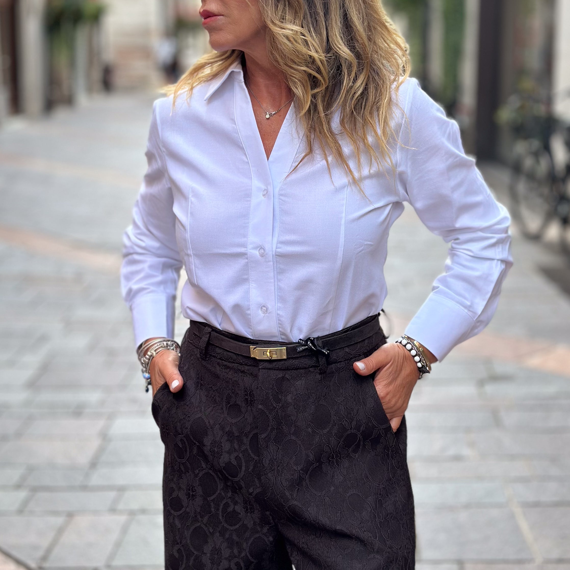Camicia bianca Susy Mix - scollo a V