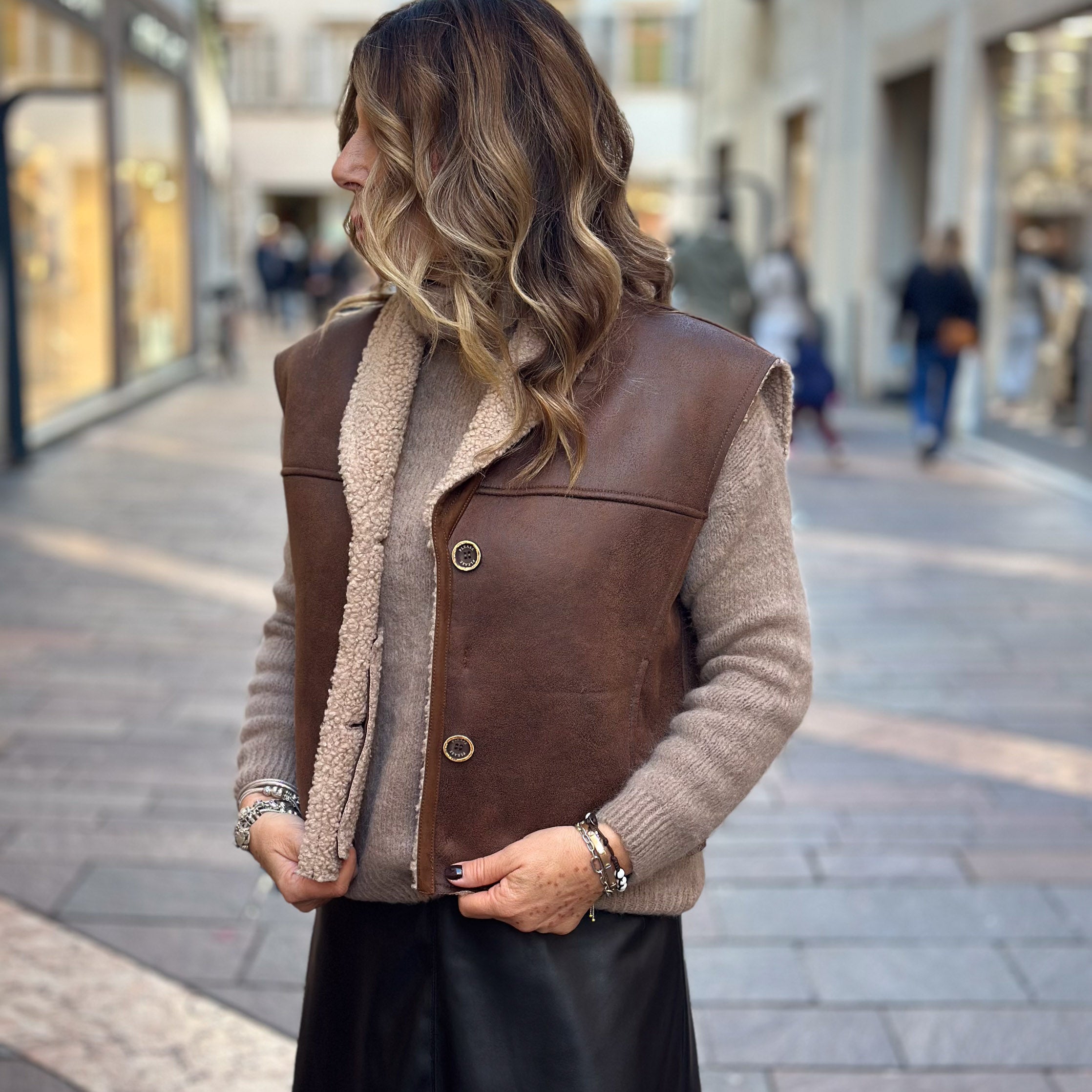 Gilet eco camoscio