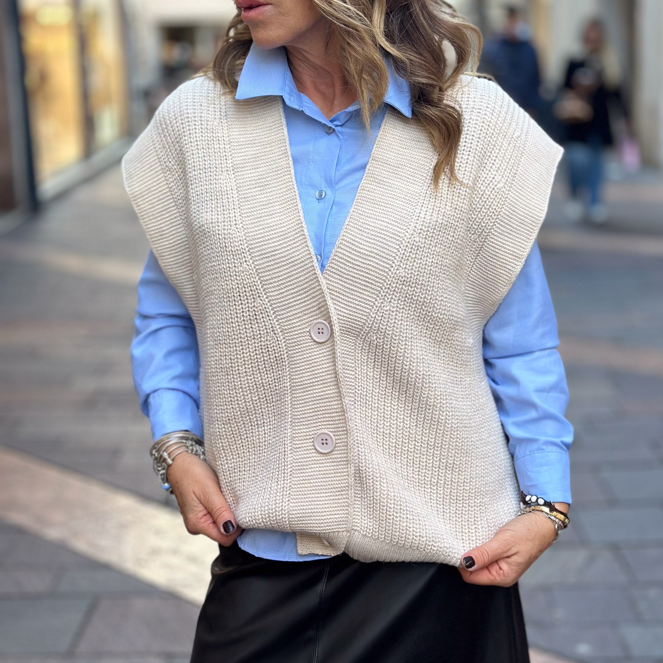 Gilet Susy Mix beige e tortora