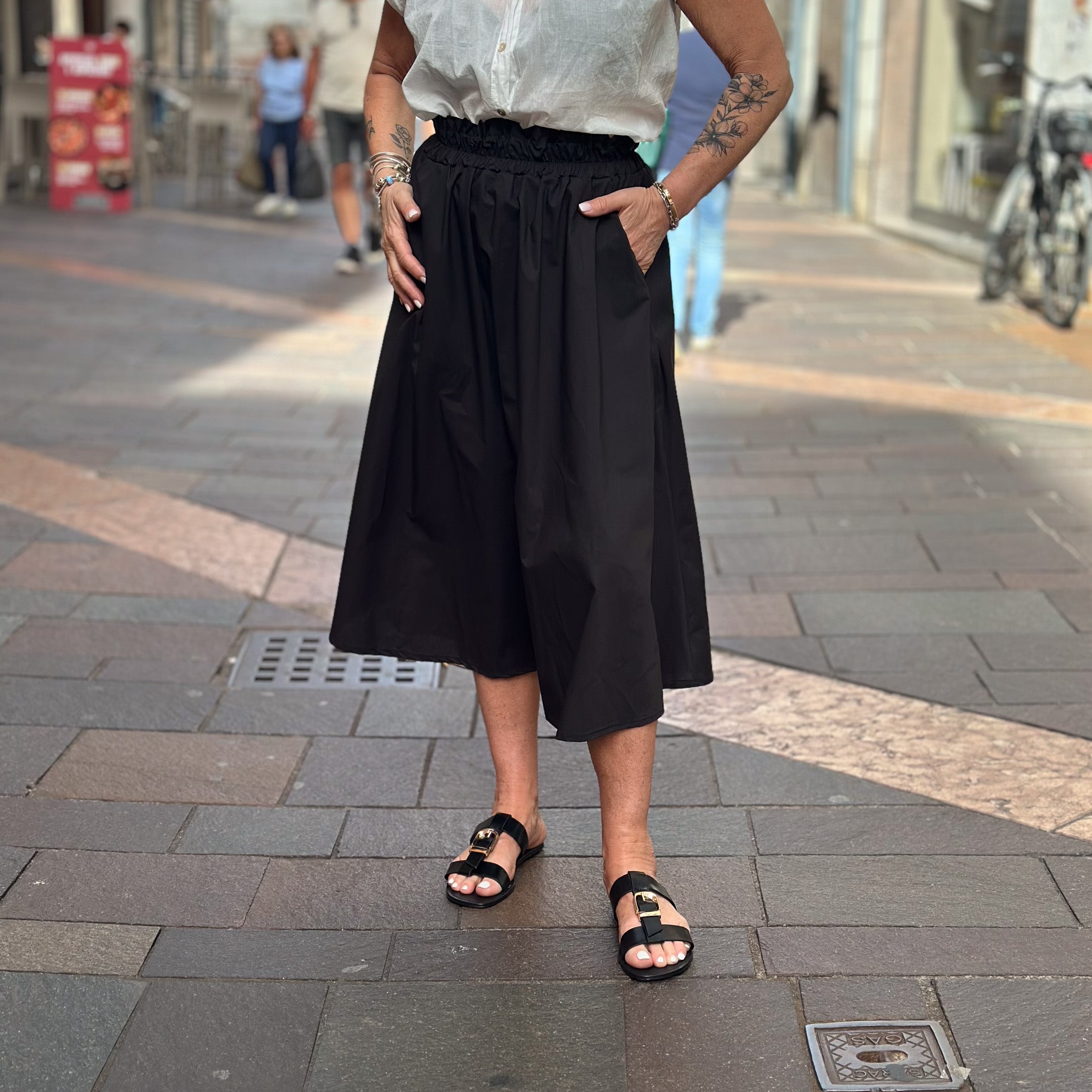 Gonna con tasche Susy Mix - cammello e nera