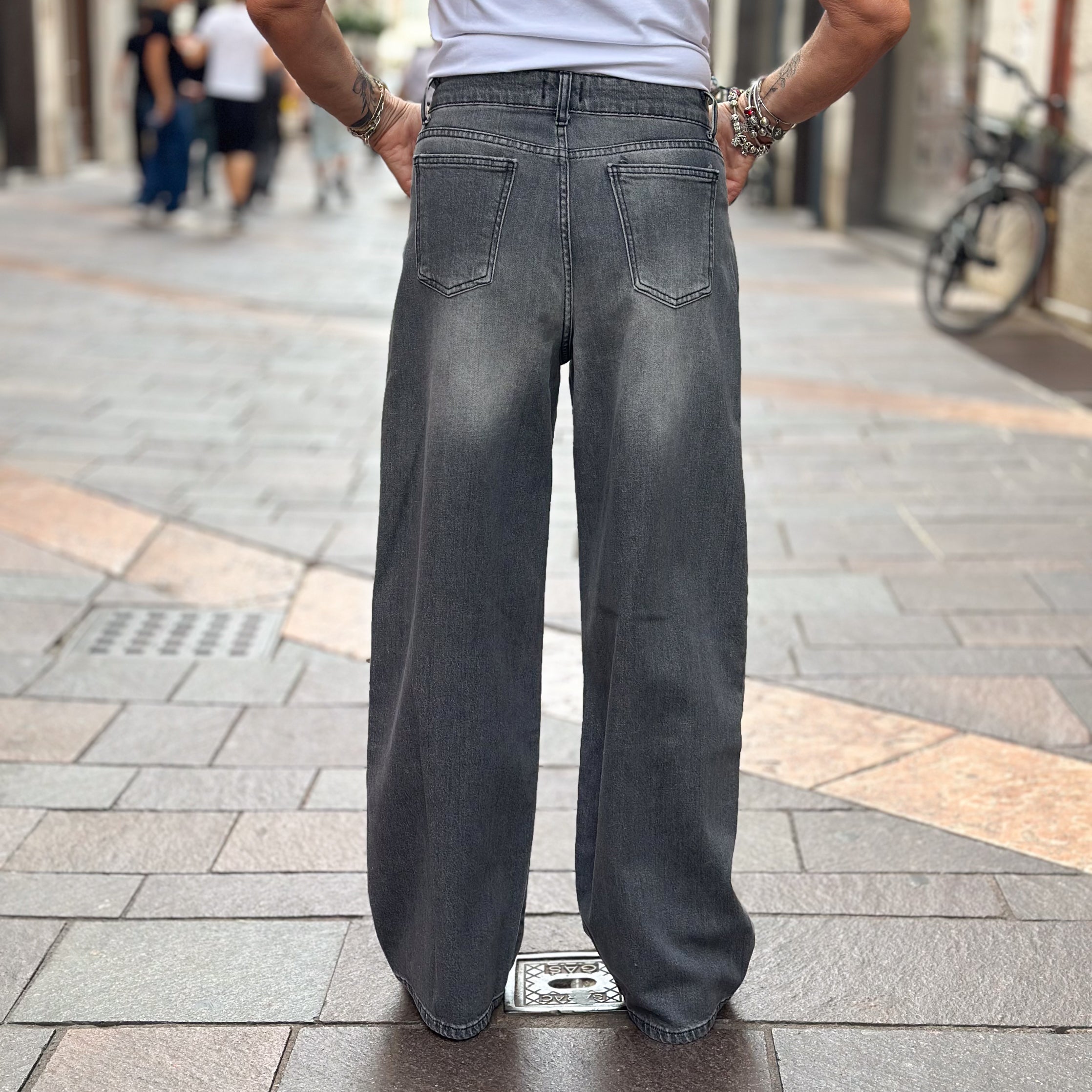 Jeans Grigio Susy Mix - Wide Leg