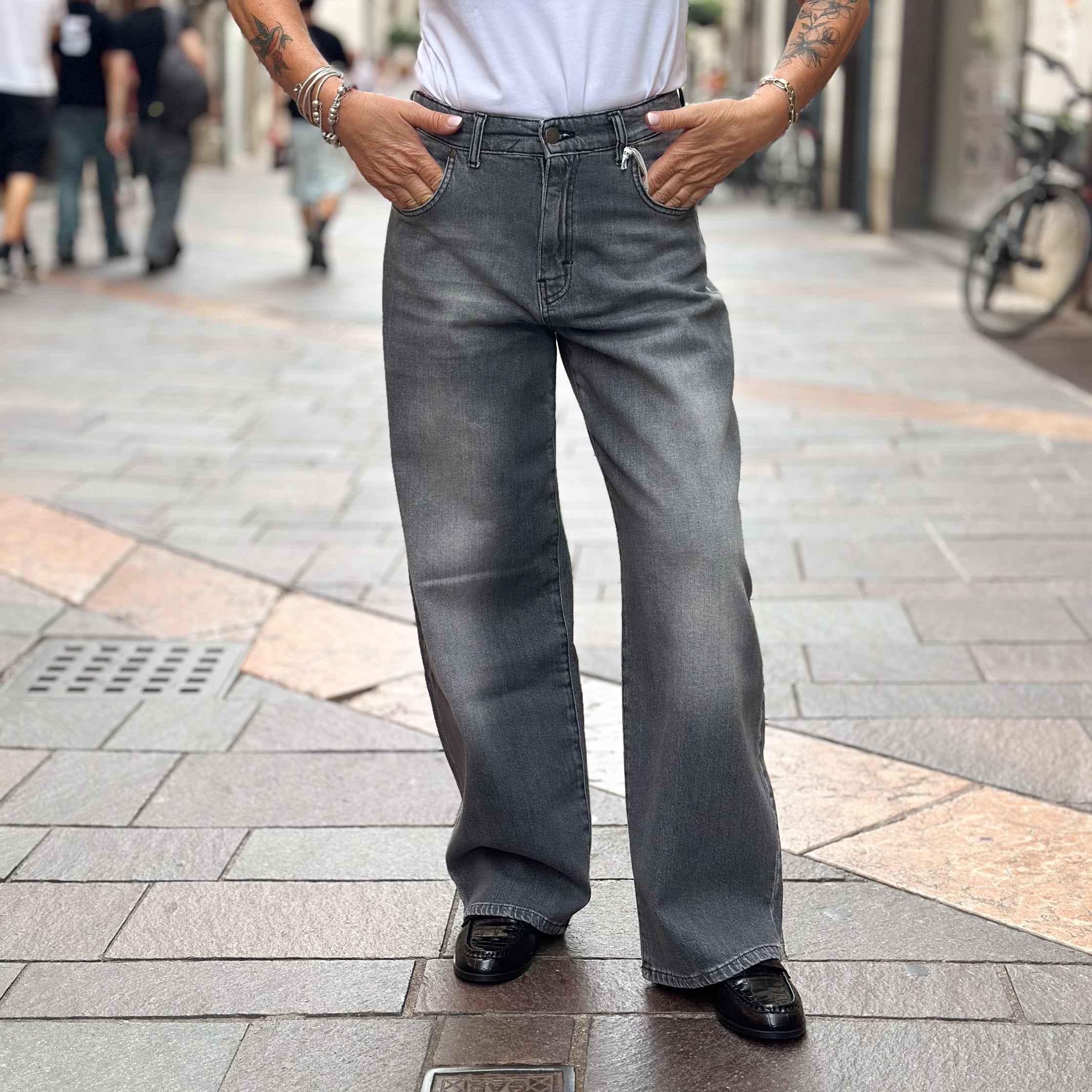 Jeans Grigio Susy Mix - Wide Leg